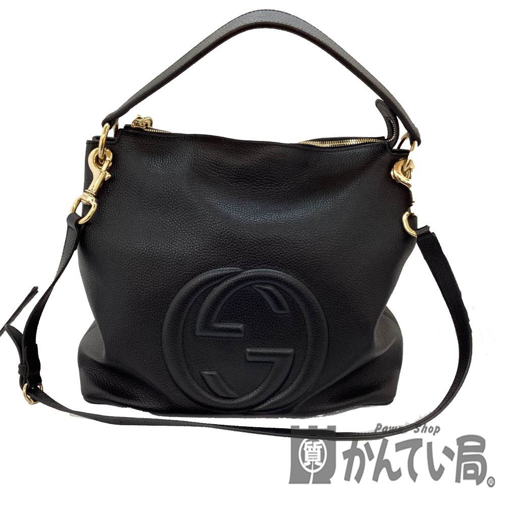 Gucci Soho handbag black leather GG logo shoulder bag Gucci